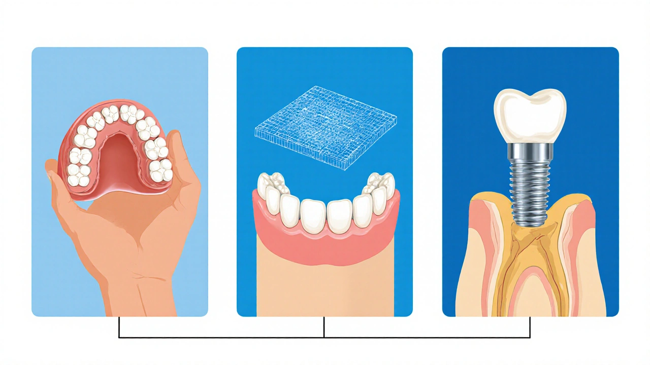 Timeline showing traditional silicone impression, digital scan, and final implant crown.